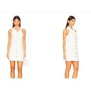 Veronica Beard Roxanne Sleeveless Gold Button Collar Dress Sz 0 NWT 498 Dove IRR